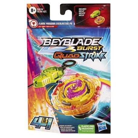 Beyblade Burst QuadStrike, Starter Pack avec toupie de compétition Flame Pandora Everlasting P8 et lanceur ORANGE 4 - vertbaudet enfant 