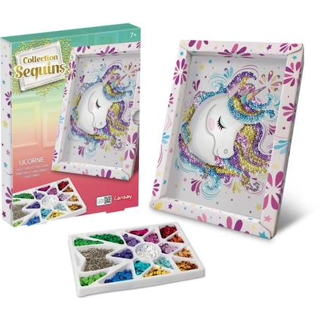Kit loisir créatif - Licorne - Illustration avec sequins - Pour enfant à partir de 7 ans - Blanc BLANC 5 - vertbaudet enfant 