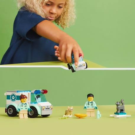 LEGO® City 60382 L'Intervention du Véhicule Vétérinaire, Ambulance Jouet pour Animaux BLANC 5 - vertbaudet enfant 