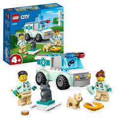 Jouet-Jeux d'imagination-LEGO® City 60382 L'Intervention du Véhicule Vétérinaire, Ambulance Jouet pour Animaux