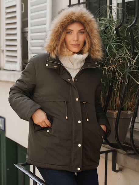 Parka à capuche grossesse évolutive Robin kaki 4 - vertbaudet enfant 