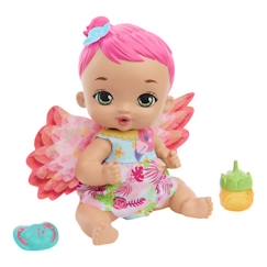 Jouet-Poupons et poupées-Poupée FLAMANT BOIT & PIPI ROSE - MY GARDEN BABY - HPD12 avec accessoires