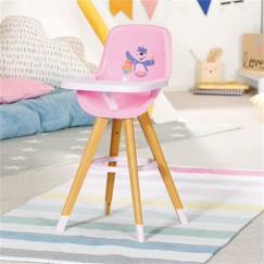 Jouet-Chaise haute pour poupée BABY BORN - ZAPF CREATION - Modèle Highchair - Rose et marron