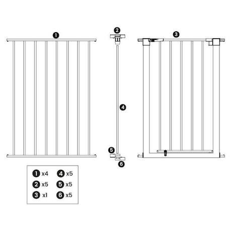 NORDLINGERPRO Barrière Pare feu pliable avec portillon – protection feu cheminée et poêle NOIR 4 - vertbaudet enfant 