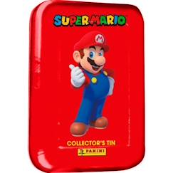 Jouet-Trading Card - Panini - Super Mario - Boîte métal 8 pochettes + 3 cartes édition limitée - Rouge - Mixte - 6 ans