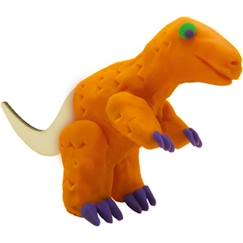 Jouet-Activités artistiques et musicales-Loisirs créatifs-Pâte à modeler - Squelettes de dinosaures en bois - Orange et violet - Pour enfant à partir de 3 ans
