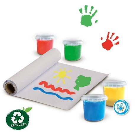 Kit de peinture au doigt SES CREATIVE Eco - 100% recyclé pour bébé GRIS 3 - vertbaudet enfant 