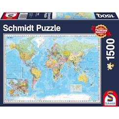 -Puzzle Planisphère - SCHMIDT SPIELE - 1500 pièces - Voyage et cartes - Bleu - 12 ans