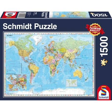 Puzzle Planisphère - SCHMIDT SPIELE - 1500 pièces - Voyage et cartes - Bleu - 12 ans BLEU 1 - vertbaudet enfant 