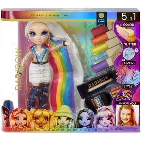 Rainbow High Hair Studio|Studio de coiffure - 1 poupée 27 cm + produits de coloration pour cheveux et accessoires BLANC 3 - vertbaudet enfant 