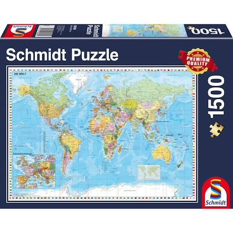 Puzzle Planisphère - SCHMIDT SPIELE - 1500 pièces - Voyage et cartes - Bleu - 12 ans BLEU 3 - vertbaudet enfant 