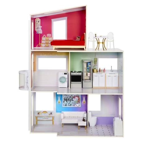 Rainbow High Townhouse - Maison en bois 3 étages et 6 pièces - Ascenseur fontionnel et meubles mobiles BLANC 1 - vertbaudet enfant 