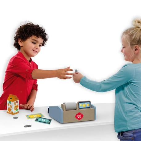 Kit de jeu de caisse enregistreuse SES CREATIVE - Matière : bois, carton et plastique - Dès 3 ans BLEU 1 - vertbaudet enfant 