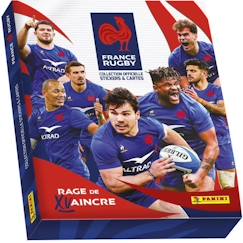 -Coffret Collector Rugby Equipe de France-Rage de Vaincre 1 Album + 18 Pochettes + 3 Cartes Edition Limitée - PANINI