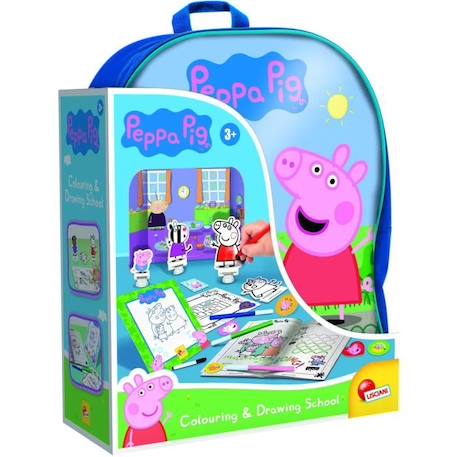 Sac à dos école de dessin Peppa Pig - LISCIANI BLEU 1 - vertbaudet enfant 