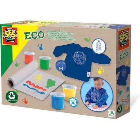 Kit de peinture au doigt SES CREATIVE Eco - 100% recyclé pour bébé GRIS 1 - vertbaudet enfant 