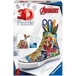 Jouet-Jeux éducatifs-Puzzle 3D Sneaker Avengers - Ravensburger - Pot à crayons 108 pièces - Dès 8 ans
