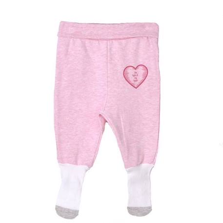 Pantalon bébé à pieds en coton bio, ACTIVE ROSE 1 - vertbaudet enfant 