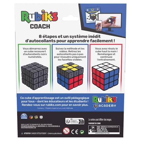 Rubik's Cube 3x3 Méthode simplifiée - RUBIK'S - Coach - Pédagogique - Multicolore - Garantie 2 ans BLANC 4 - vertbaudet enfant 
