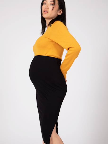 Jupe grossesse maille taille haute Cindy ENVIE DE FRAISE noir 1 - vertbaudet enfant 