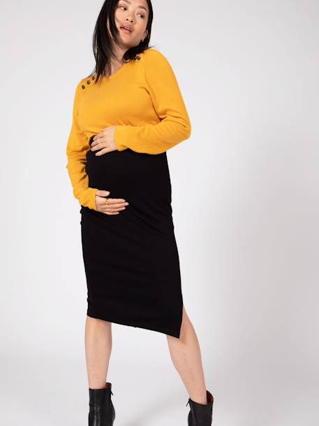 Jupe grossesse maille taille haute Cindy ENVIE DE FRAISE noir 2 - vertbaudet enfant 