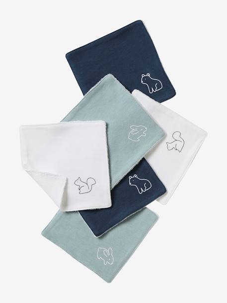 Lot de 6 lingettes lavables bleu grisé 1 - vertbaudet enfant 