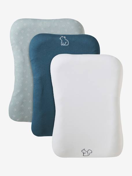 Lot de 3 housses matelas à langer bleu grisé 1 - vertbaudet enfant 