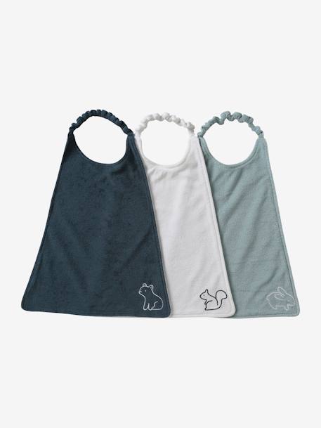 Lot de 3 grands bavoirs bleu grisé 2 - vertbaudet enfant 
