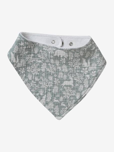 Lot 3 bavoirs bandanas en gaze de coton Bord de mer+Broceliande+Dans les bois+Hanoi+Hérisson+Hygge+lot renard+Mon coeur+Tanzanie 15 - vertbaudet enfant 