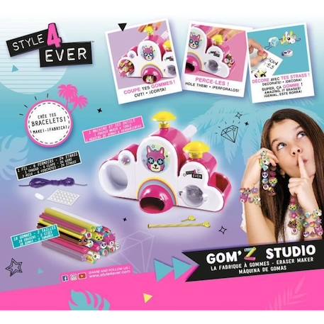 Gom'z Studio - Fabrique à gomme pour créer des bijoux - Canal Toys BLANC 5 - vertbaudet enfant 