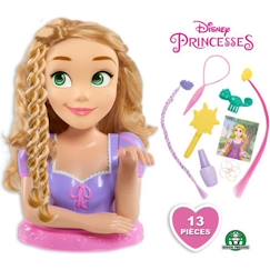 Jouet-Poupons et poupées-Poupons et accessoires-Tête à Coiffer Deluxe Raiponce Disney Princesses - Accessoires Inclus - Pour Enfant de 3 Ans et Plus - Violet