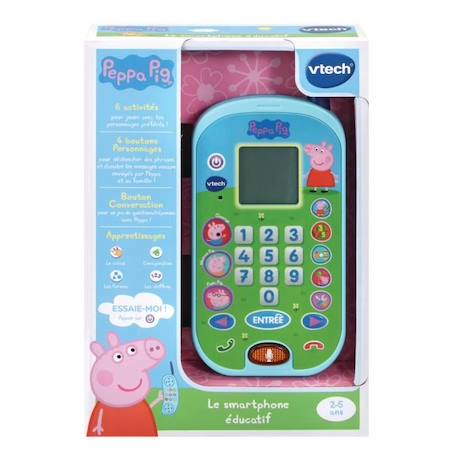 Téléphone enfant - VTECH - Peppa Pig - Sons amusants - Éducatif bleu - Vtech