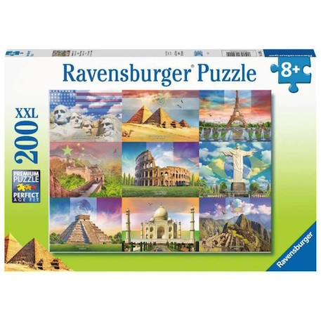 Puzzle Enfant 200 p XXL - Les monuments du monde - Ravensburger - Architecture et monument - Dès 8 ans BLEU 2 - vertbaudet enfant 