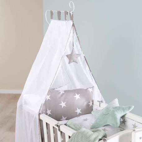 ROBA Berceau complet 'Little Stars' à 4 roues - 40 x 90 cm - Blanc BLANC 4 - vertbaudet enfant 