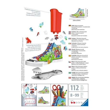 Puzzle 3D Sneaker Super Mario - Ravensburger - 108 pièces - Sans colle - A partir de 8 ans BLEU 2 - vertbaudet enfant 