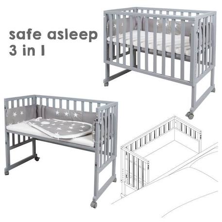 Lit cododo ROBA Safe Asleep 3 en 1 - Gris - Matelas et gigoteuse inclus GRIS 3 - vertbaudet enfant 