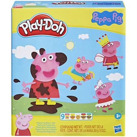 PLAY-DOH - Styles de Peppa Pig avec 9 Pots de pâte à modeler atoxique - 11 accessoires - jouet pour enfants - dès 3 ans - Les héros ROSE 1 - vertbaudet enfant 