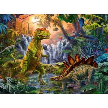Puzzle Ravensburger - L'oasis des dinosaures - 100 pièces XXL - Animaux - Vert - Pour enfants de 6 ans et plus VERT 1 - vertbaudet enfant 