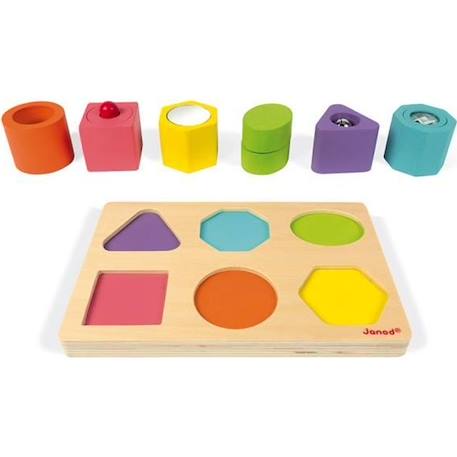 Puzzle 6 cubes sensoriels en bois - Janod - Dès 1 an - Certifié FSC BLEU 1 - vertbaudet enfant 