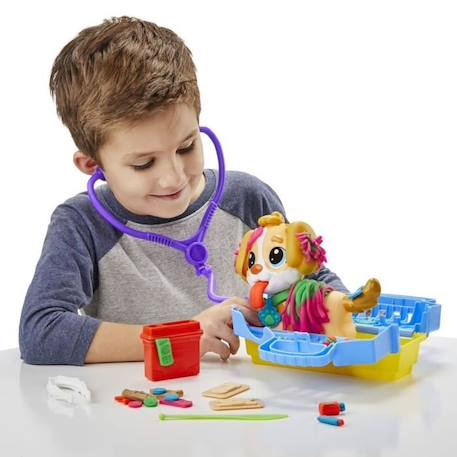 Coffret Play-Doh Le cabinet vétérinaire avec chien et 10 outils - Les classiques JAUNE 3 - vertbaudet enfant 