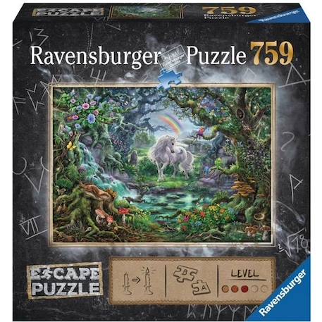 Escape puzzle - La licorne - Ravensburger - Puzzle fantastique de 759 pièces pour enfants à partir de 12 ans BLEU 1 - vertbaudet enfant 