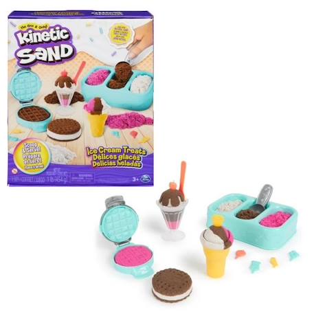 Coffret Kinetic Sand Delices Glaces - SPIN MASTER - Sable magique facile à modeler - 454g BLEU 1 - vertbaudet enfant 