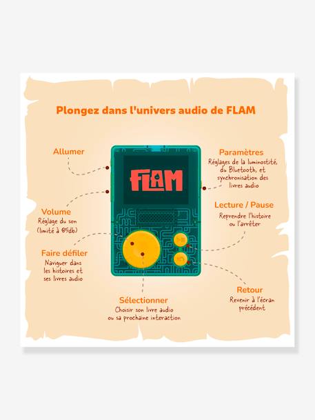Flam - Baladeur audio interactif - LUNII vert 3 - vertbaudet enfant 