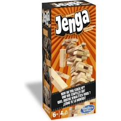 Jouet-Jeux de société-Jenga - Jeu de société classique - Blocs en bois massif - Pour enfants à partir de 6 ans