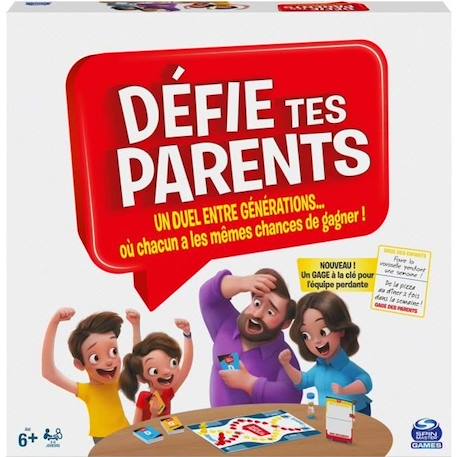 Jeu de société - SPIN MASTER - DÉFIE TES PARENTS - Questions & Défis Amusants - 6062195 ROUGE 1 - vertbaudet enfant 