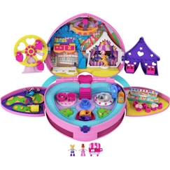 Jouet-Polly Pocket - Pollyville - Coffret Fête Foraine Transportable - 4 espaces de jeu et de nombreux accessoires - Dès 4 ans
