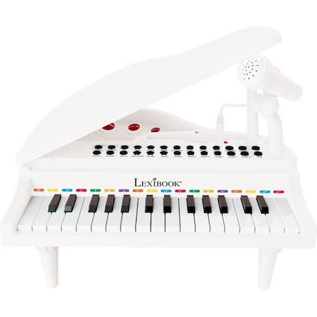 Mini piano à queue électronique avec micro, 31 touches lumineuses pour apprendre la musique et câble Aux-In BLANC 2 - vertbaudet enfant 