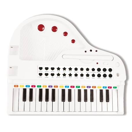 Mini piano à queue électronique avec micro, 31 touches lumineuses pour apprendre la musique et câble Aux-In BLANC 4 - vertbaudet enfant 