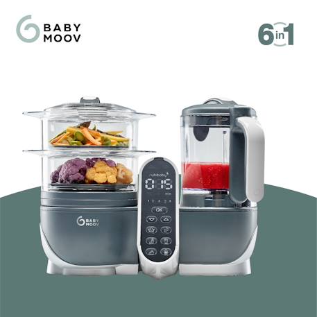 Robot multifonction BABYMOOV Nutribaby+ Préparateur culinaire cuiseur et mixeur beige+Industrial grey+Opal green 8 - vertbaudet enfant 