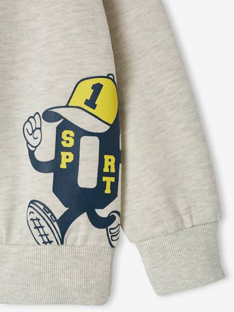 Sweat sport motif mascotte devant et dos garçon blanc chiné 3 - vertbaudet enfant 